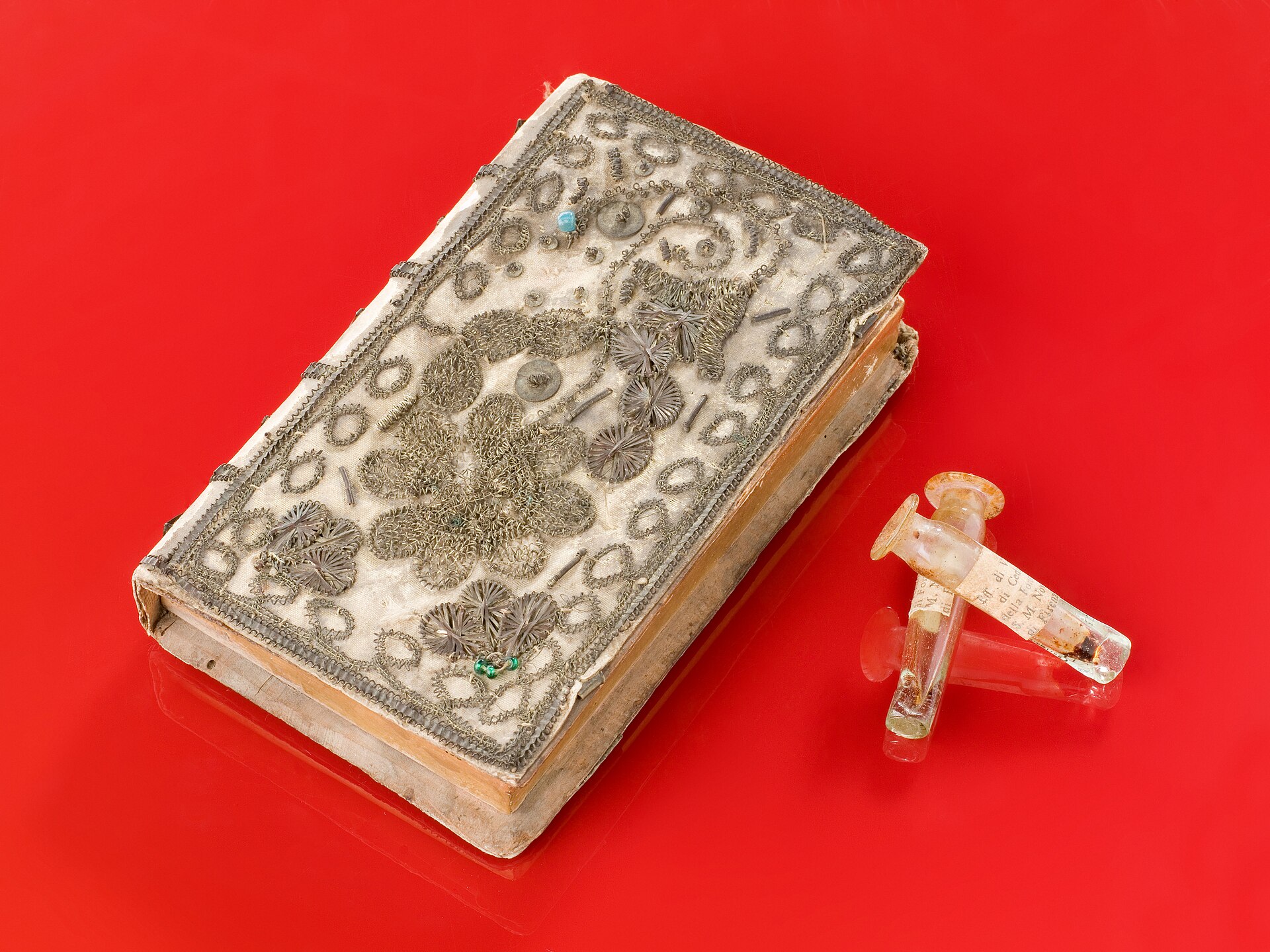 Botanical essence bottles in a decorative wooden box