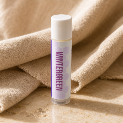 Single Wintergreen handmade lip balm tube by Plumera Essentials