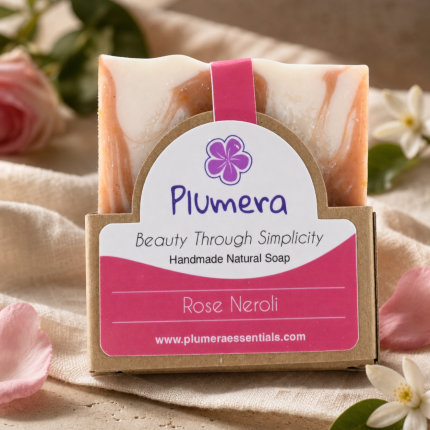 Rose Neroli handmade soap bar by Plumera Essentials