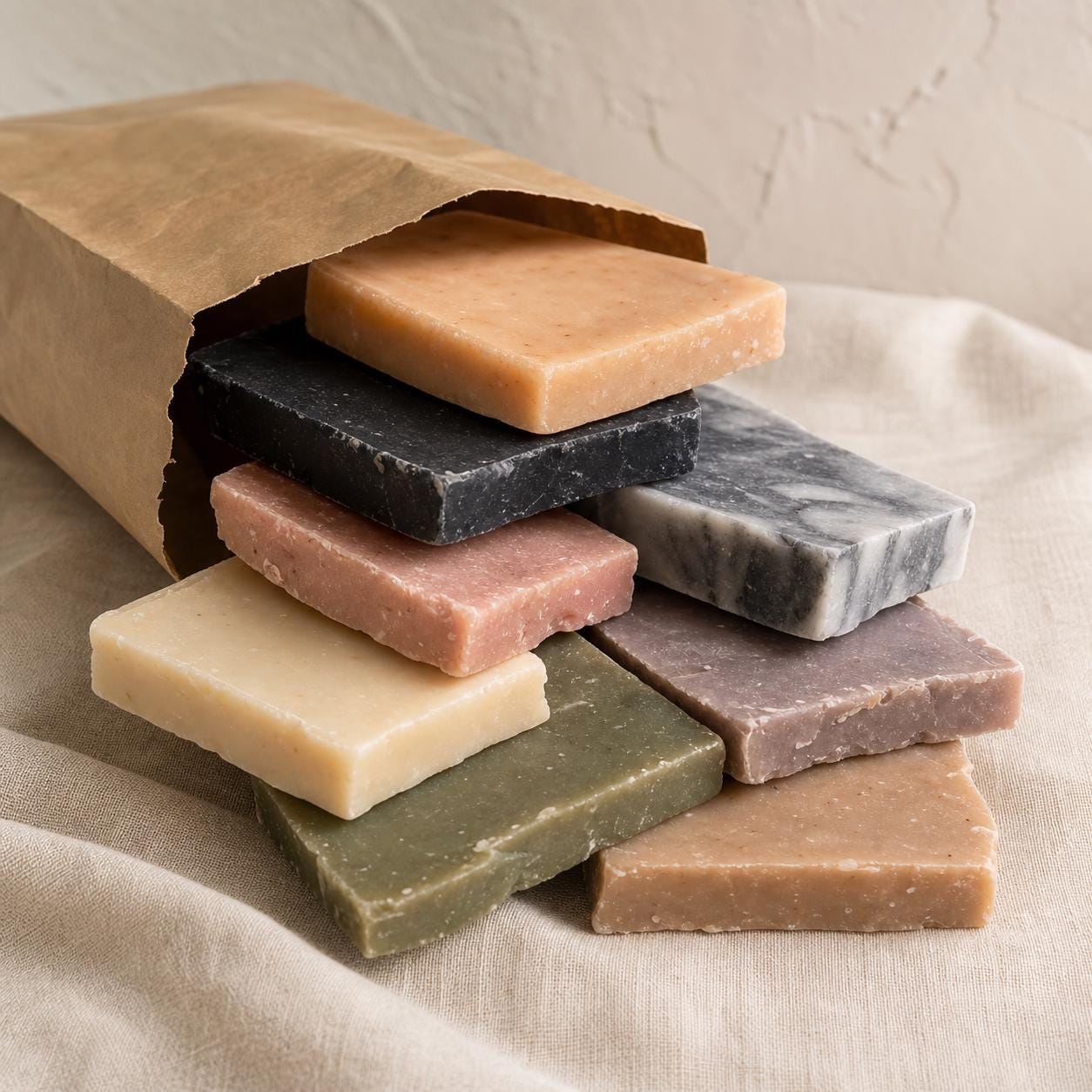 Soap Scraps Bundle (10 oz) — Main Image Soap Scraps Bundle ten ounce assortment by Plumera Essentials