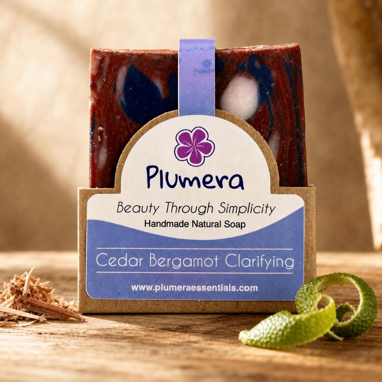 Cedar Bergamot natural soap by Plumera Essentials