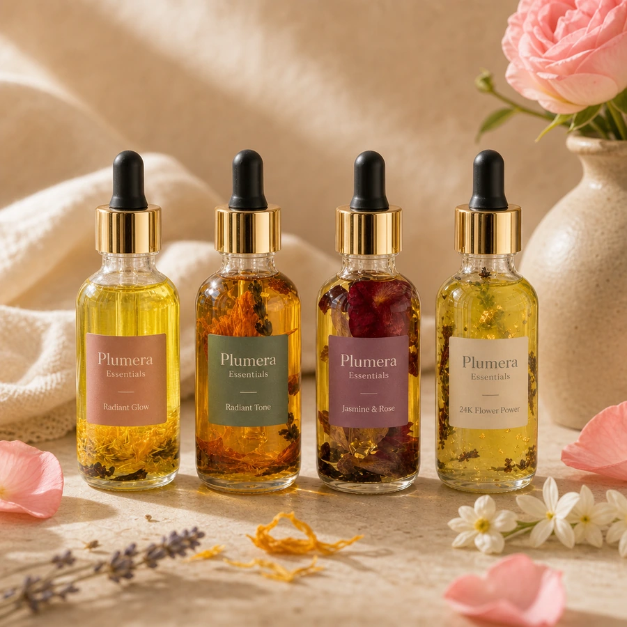 Plumera Essentials Flower Power face and body oils