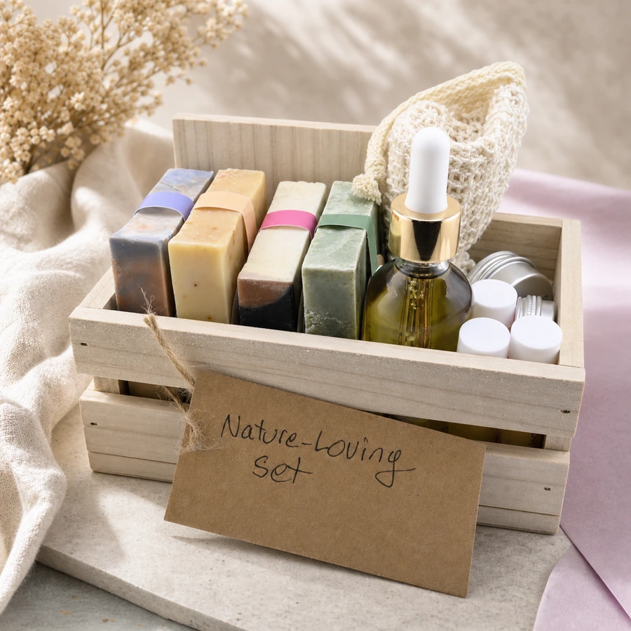 Plumera Essentials Nature-Loving gift set in a wooden box
